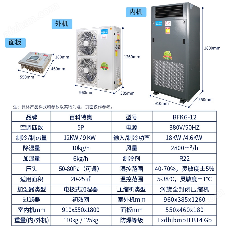 煙用香精香料儲(chǔ)存庫防爆恒溫恒濕機(jī)